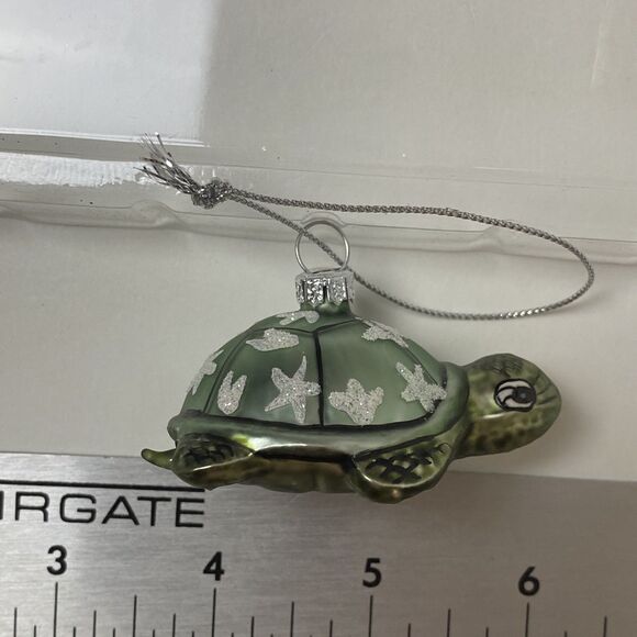 Hawaiian Tropical Holiday Mini Glass Christmas Ornaments Set 4 Santa, Hibiscus - Picture 4 of 10